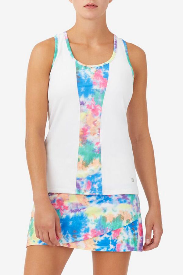 Tops De Alças Fila Mulher Branco - Fila Top Spin Tie Dye Tennis Portugal Lojas,LMXK-90321